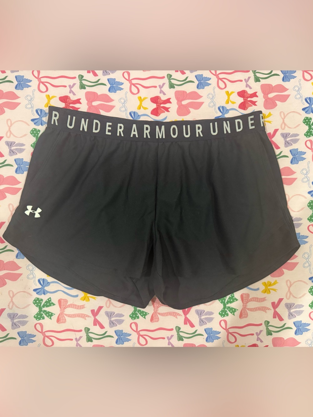 Under Armour Black Athletic Shorts with Branded Waistband